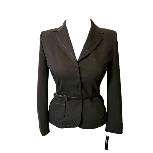 Tahari Jackets & Blazers - Tahari Bow Belted Blazer w/ Embroidered Detailing
